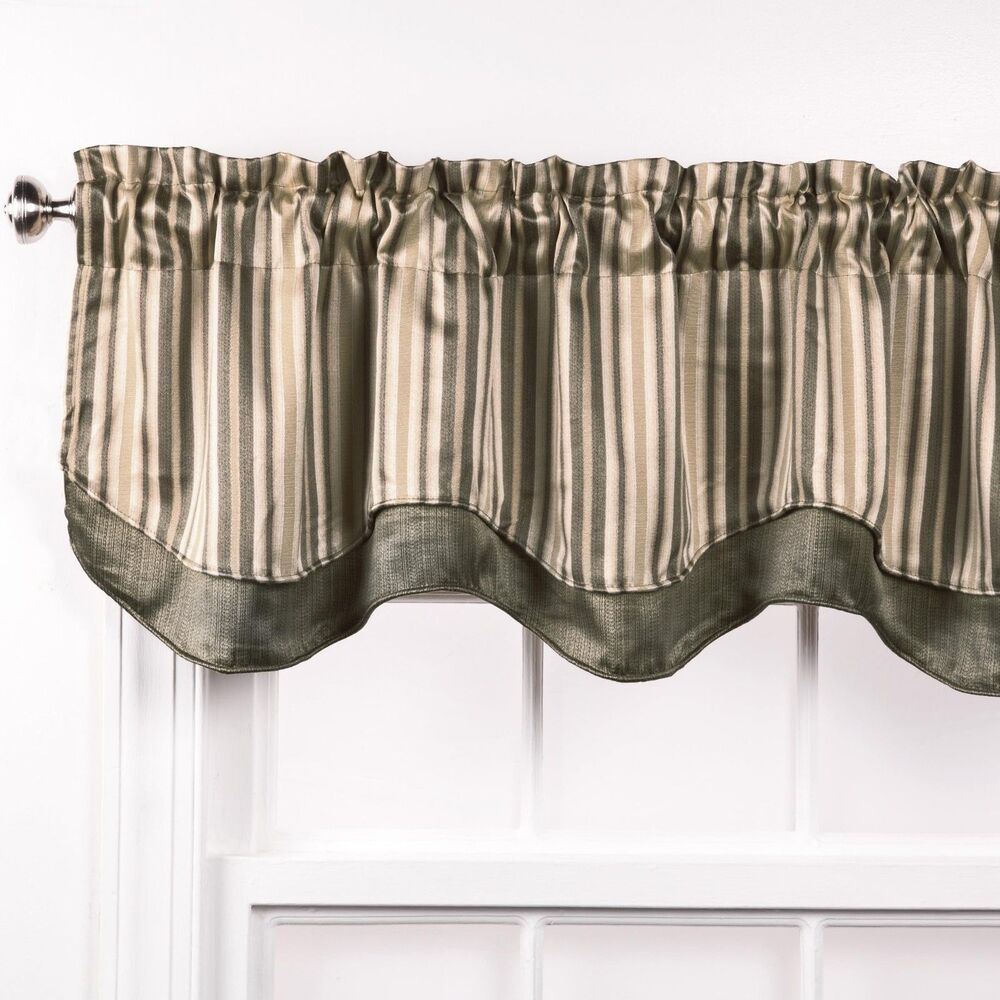 Windsor Jacquard Layered Valance (Single Panel. 56"W x 17"L)